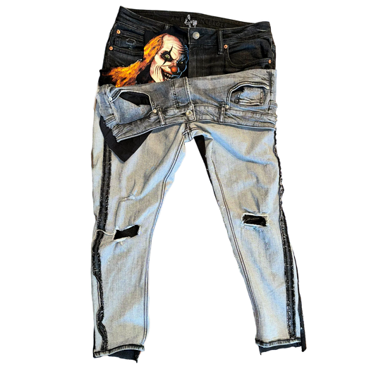Inside Out Over Flap Patched Jeans