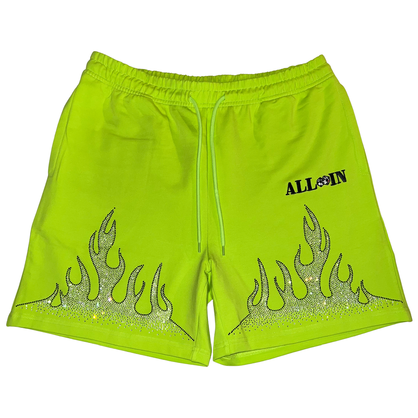 Green Rhinestone Shorts