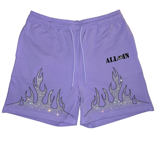 Purple Rhinestone Shorts